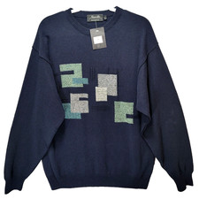 Vtg Marcello 3D Knit Textured Sweater Mens L ...