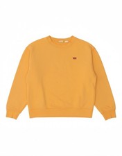 LEVI'S Womens Oversized Sweatshirt Jumper UK 10 Small Yellow Cotton BO25