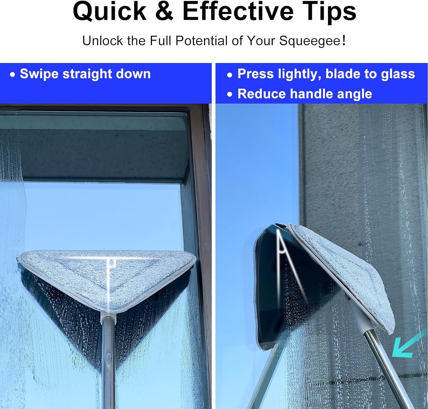 78'' 3 in1 Professional Window Squeegee & Wall Mop : Window Cleaning Kit with...