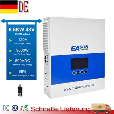 EASUN 6.5KW Hybrid Solar Wechselrichter Off Grid 48V 120A MPPT 2 Output Parallel