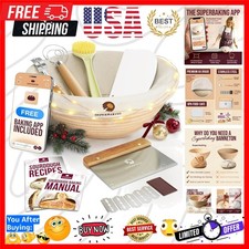 Banneton Bread Proofing Basket, Sourdough Bread Baking Supplies, Round 9 Inch...