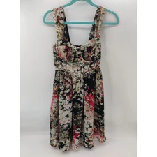 Candie's Floral Print Sundress Dress Sleeveless Mini Summer Women's Size Small