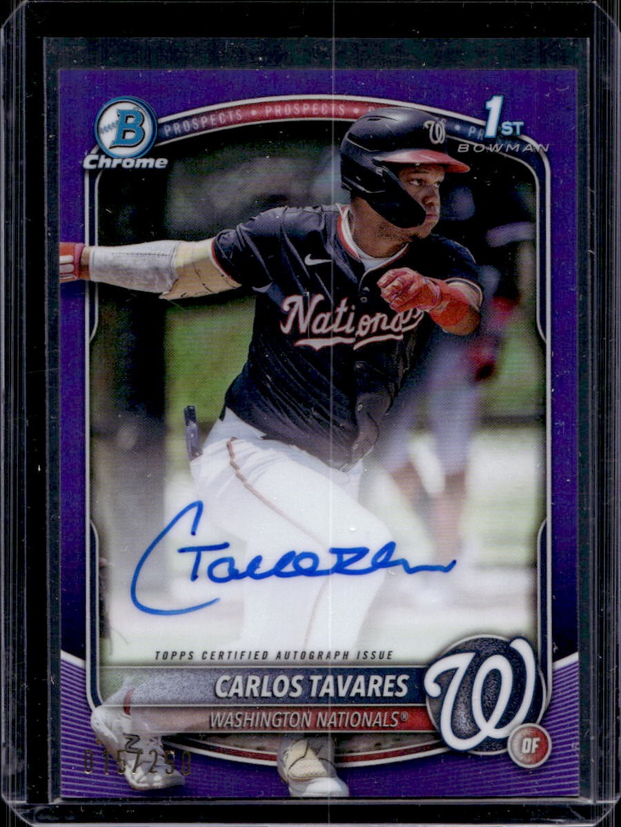 Carlos Tavares 2025 Bowman Chrome #CPA-CT Auto Purple Refractor /250