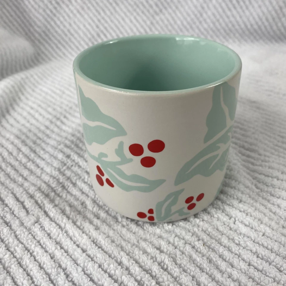 Taza Starbucks Holiday 12 oz interior verde menta hojas de acebo 2018 Foto 2 de 4