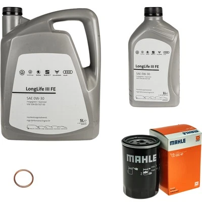 MAHLE Ölfilter 6 L VW Motoröl 0W-30 Longlife III FE für Audi A6 2.0 Coupe 2.3 - Bild 1 von 4