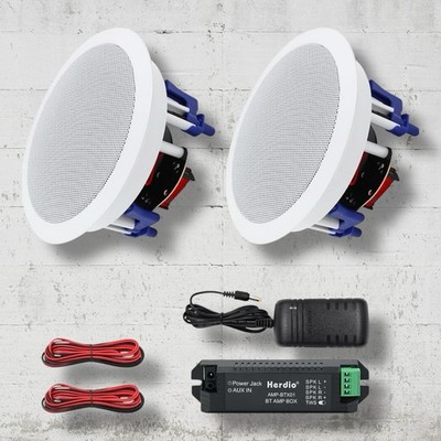 Herdio 5.25'' Bluetooth Ceiling Speakers Home Recessed Speaker System 300W