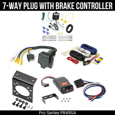 ProSeries 7Way Round Trailer Wiring Harness Kit + Brake Control For 04-17 BMW X3