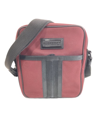 Burberry Wine Red Fabric Shoulder Bag FP5954 Men Unisex Auth