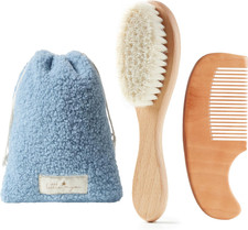 Baby Hair Brush Set Soft Baby Brush Set for Newborns, Baby Comb and Brush Set