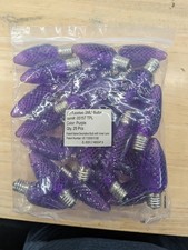 LED C9 PURPLE Bright Light BULB Faceted CHRISTMAS Bulb E17 Base NEW 25 ct bag