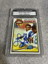 1979 Topps John Jefferson #217 Autographed Rookie Card - Encapsulated. rookie card picture