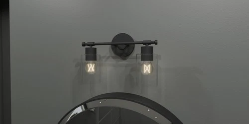 Quoizel CAP8615 Caputo 2 Light 15"W Bathroom Vanity Light - Black - Picture 2 of 3