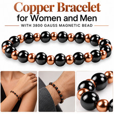 Copper Magnetic Hematite Beads Bracelet For Men Women Healing Natural Energy