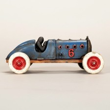 Blue Racer Cast Iron Toy Car