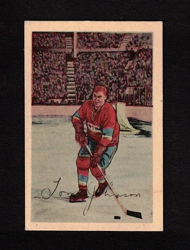 1952-53 TOM JOHNSON #9 EX Parkhurst 8 CUPS Mon/Bos HALL OF FAME Star Hockey Card