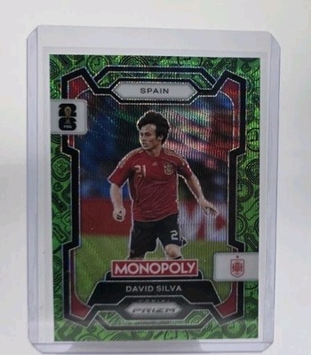 David Silva #42 2026 Panini Monopoly Prizm FIFA World Cup Green Wave Prizm Spain