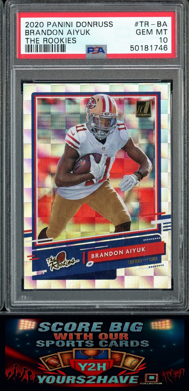 Brandon Aiyuk Rookie Card 2020 Donruss The Rookies #TR-BA (RC) PSA 10 LOW POP