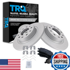 Trq Rear Brake Pad And Rotor Set Ceramic G Coated Solid Rotors Compatible