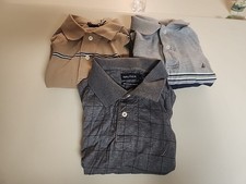 NEW* LOT OF 3-Nautica Performance Polo Deck Shirt Mens Lg Tan, Lt/dkGrey, (T-8)