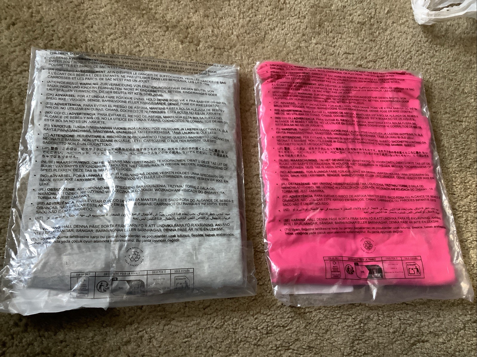 New (2)  Amazon Essentials Womens Reg Fit L/S Vneck T-shirts- Small- Pink & Grey thumbnail 6