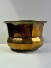 Vintage Faceted Brass Planter Pot Cachepot &ndash; Decorative Home Decor