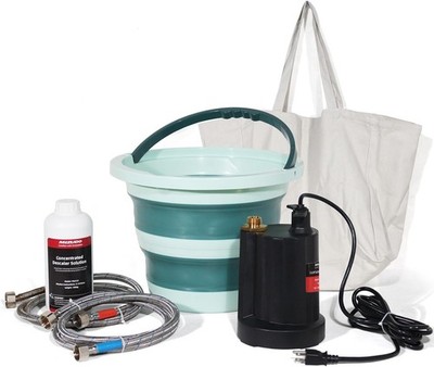 Tankless Water Heater Flushing Kit w/ Pump+3.7 Gallons Foldable Bucket+Descaling
