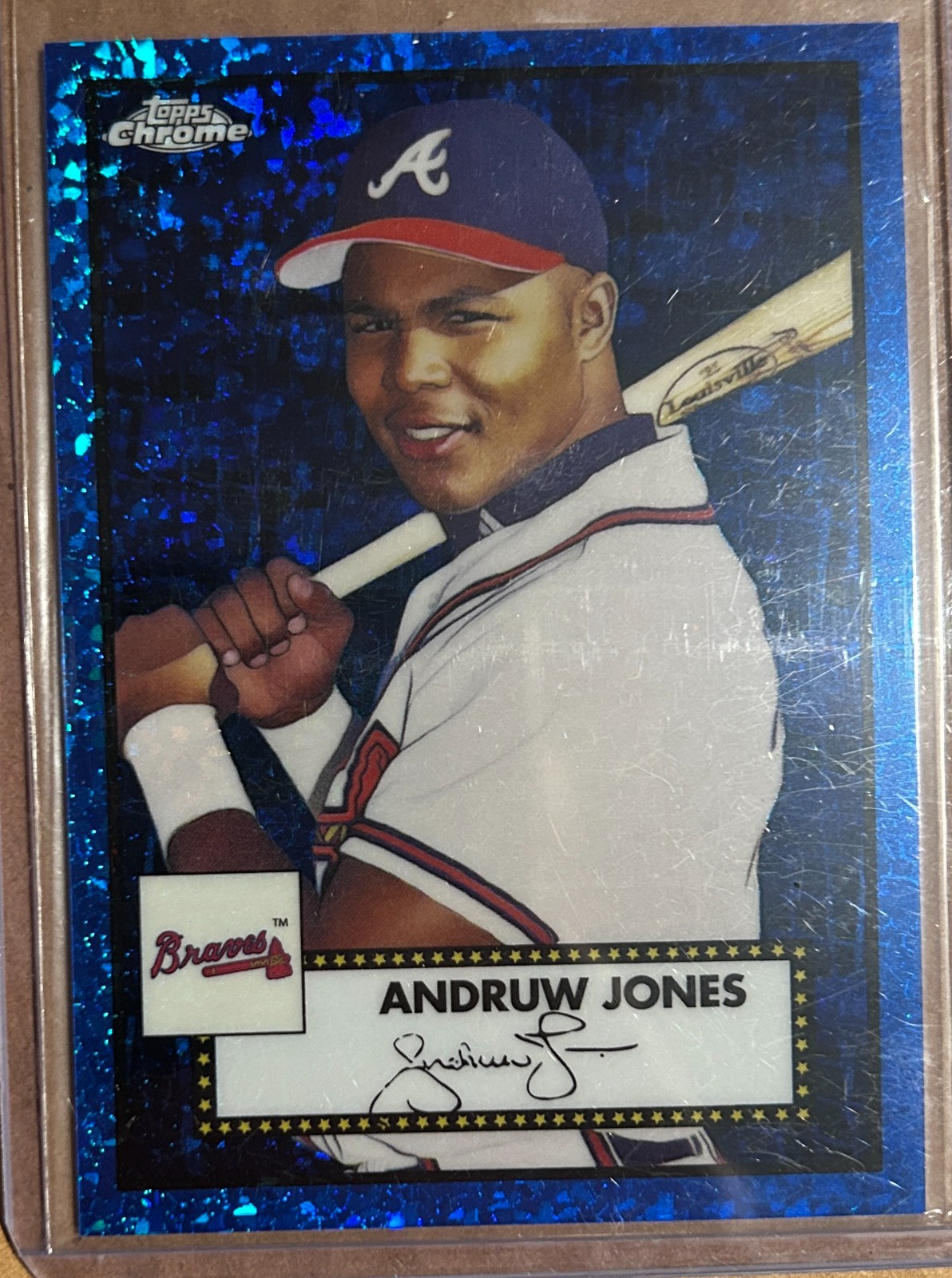 2021 Topps Chrome Platinum Anniversary Blue Mini Diamond ANDRUW JONES (#49/199)