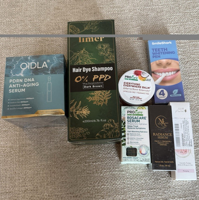Assorted Beauty Lot QIDLA PDRN Serum + Limer Dark Brown Hair Dye Shampoo + Balm