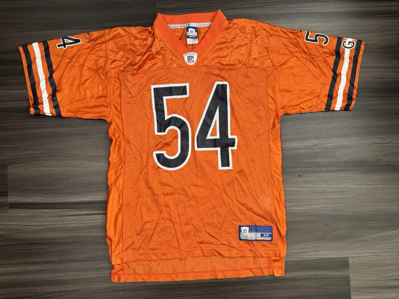 Reebok Chicago Bears Brian Urlacher #54 NFL Alternate Orange Home Jersey Men’s M
