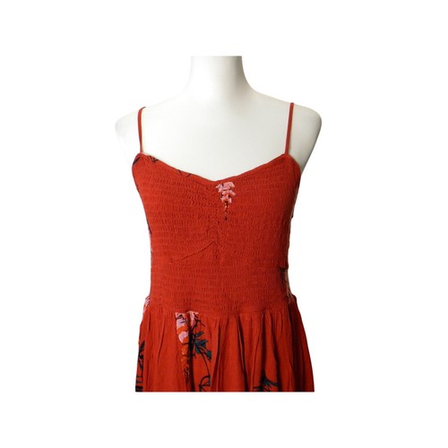 Free People Intimately Maxi Dress Beau Adjustable Straps Red Stretch Size XL - Picture 2 of 6