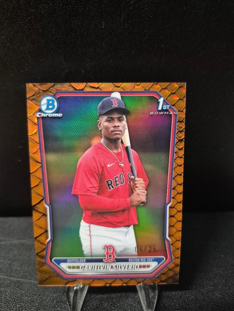 2026 Bowman Chrome Orange Reptilian #BCP-246 GARIELVIN SILVERIO #06/25 RED SOX