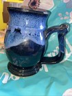 1994 John Coiner Pottery Blue Foam On Black Glazed Belly Tankard Wizardi — photo 4