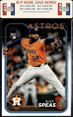 2024 Topps Update #US222 Alex Speas Rookie Houston Astros