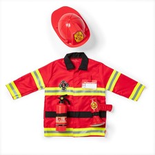 Melissa  Doug Fire Chief Role Play Costume Dress-Up One Size, Multicolor