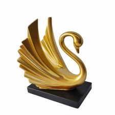 Schwanenfigur goldfarben Schwanenstatue stilvoll f&uuml;r Schaufenster, Sammler