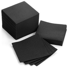 AMERICAN HOMESTEAD Black Cocktail Napkins 4.75"x4.75" Linen-Like 600 Count