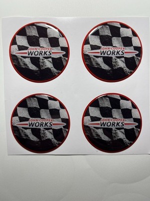 MINI Cooper Wheel Cap Stickers Set 4pcs 3D Domed Resin Center Cap Emblem Decals
