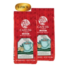 Café Olé Christmas in a Cup Ground Coffee 12oz (2-Pack) | Holiday Blend