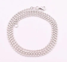 2mm Diamond Cut Moon Cut Ball Bead Chain Necklace Real Sterling Silver 925