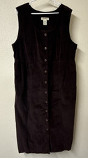 Vtg Eddie Bauer XL Jumper Dress Corduroy Pinafore Pockets Modest Lagan Teacher