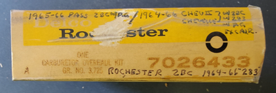 #ad NOS OEM Delco Rochester 7026433 2GC Carburetor Repair Kit for 1964 66 Chevy 283 $25.00