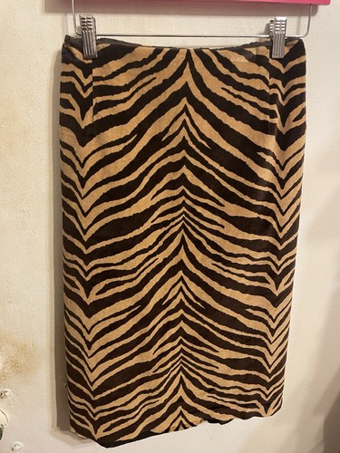 Talbots, Vintage Talbots Camel/Brown Zebra Velveteen Straight Skirt Size 2X (18/20)