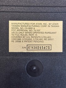 Atari 2600 Console (CX-2600 A) With Controllers, Power Supply, Switch Box