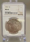 1923 Peace Silver Dollar $1 - NGC MS 62