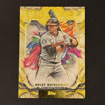Topps 2025 Inception Adley Rutschman Yellow SP /199 #68 Baltimore Orioles