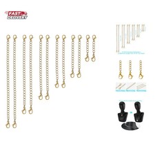 12 PCS Necklace Extenders - Stainless Steel Necklace Extension Chain for Jewe...