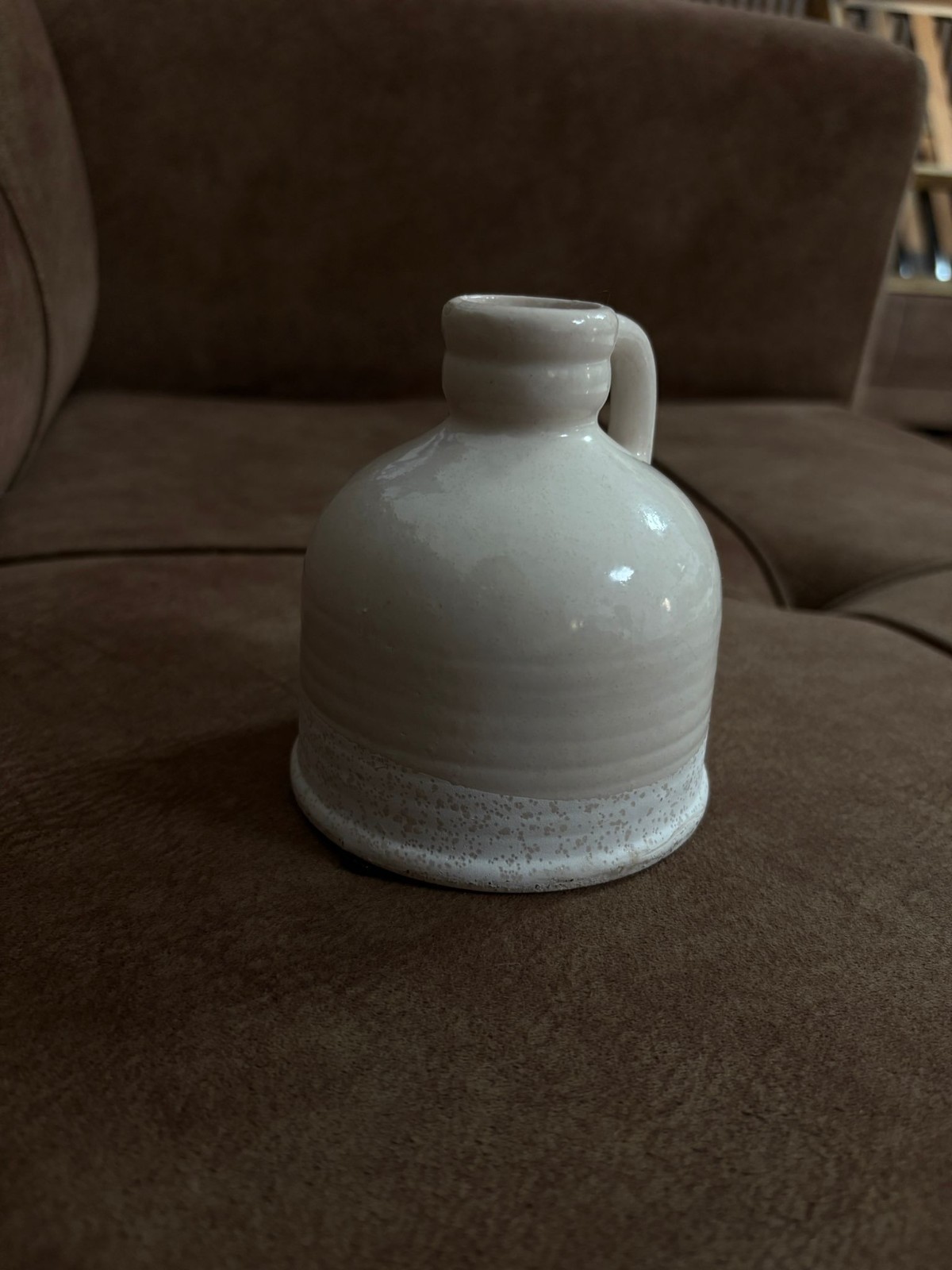 Mini Jar  Round Traditional Handle Glossy Artistic Decorative Style Pottery