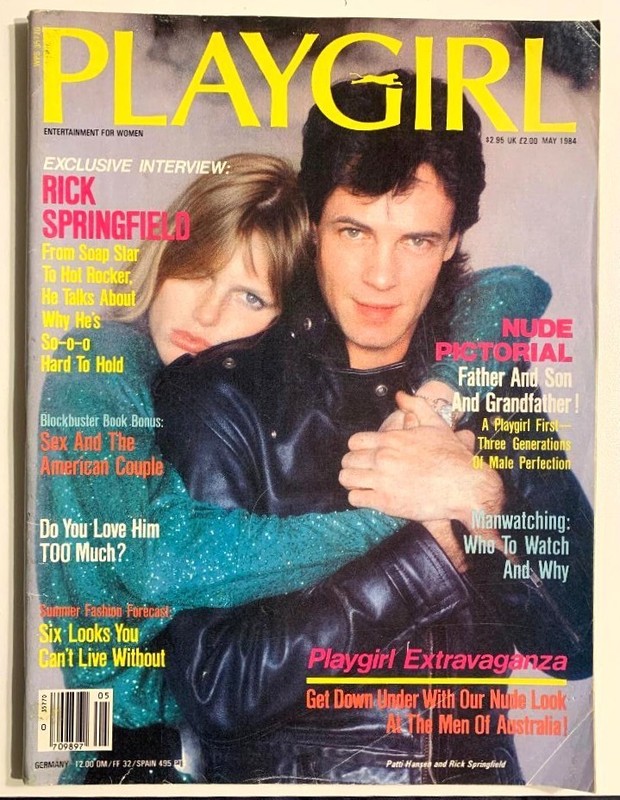 PLAYGIRL - MAY 1984 - RICK SPRINGFIELD - CENTERFOLD MAN JOE DAVIS - AUSSIE MEN