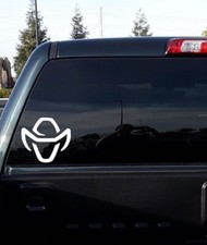 Cowboy Sticker Decal Truck Texas Number Ranch Hand 5.5 White
