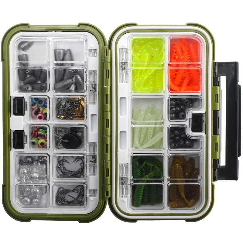 221PCS Fishing Accessories Kit with Fishing Tackle Box Fishi